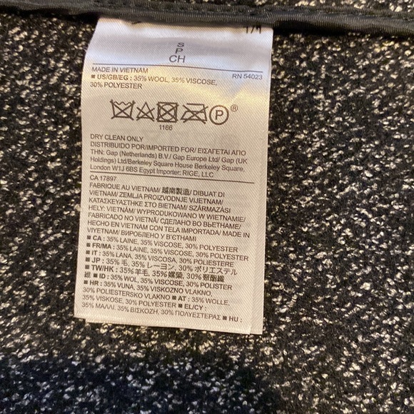 Banana Republic Factory long wool/poly coat. Black gray heather. Size S. EUC - Picture 8 of 8